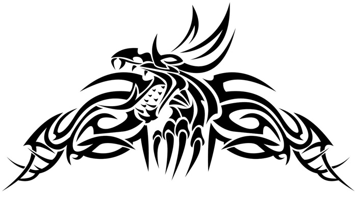 Tribal dragon tattoo design..