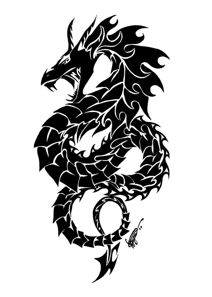 tribal dragon serpant tattoo