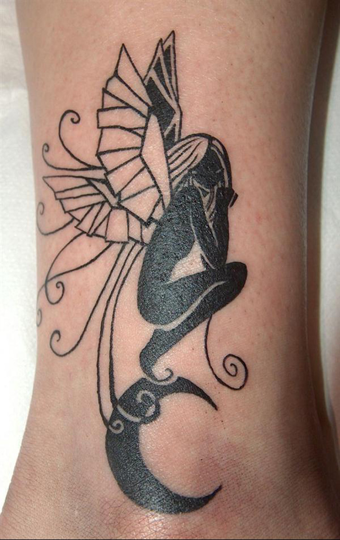 Fairy Moon Tattoo Designs for Women