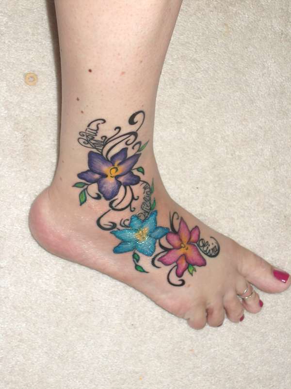 Flower Foot Tattoo Design