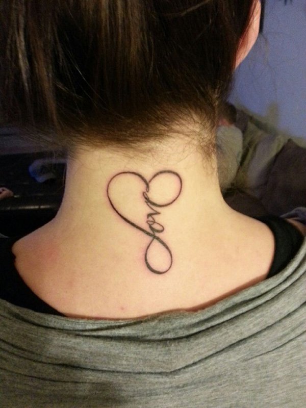 Infinite Love Tattoo on Neck for Women