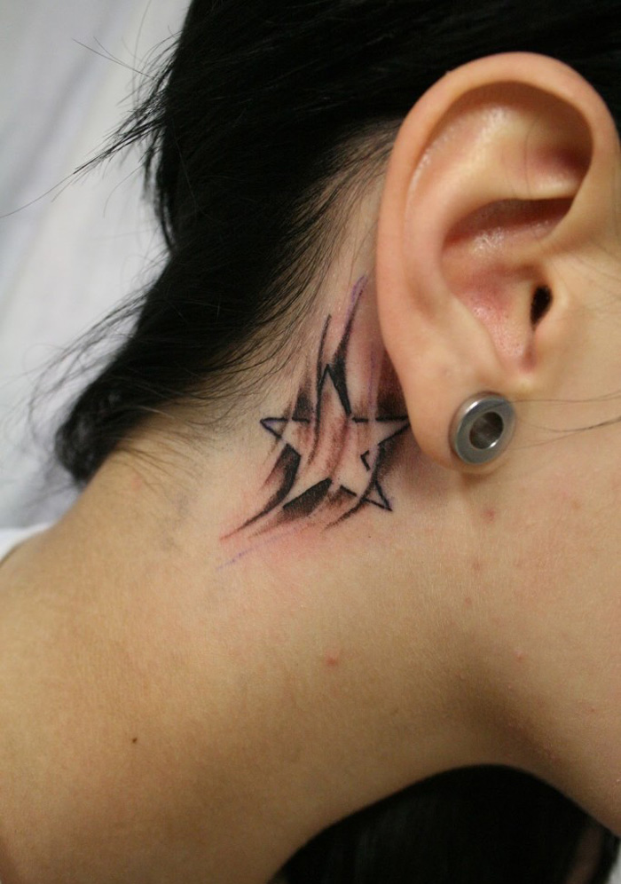 Small neck tattoo design for women