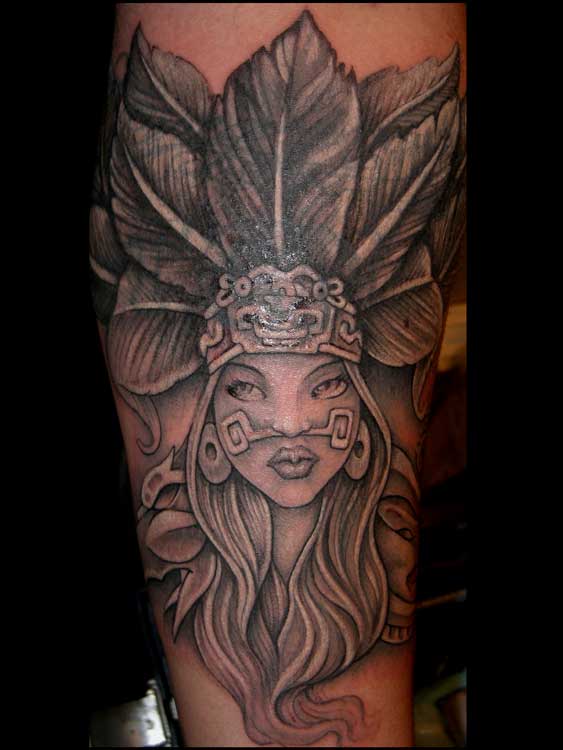 Aztec Girl Tattoo Designs