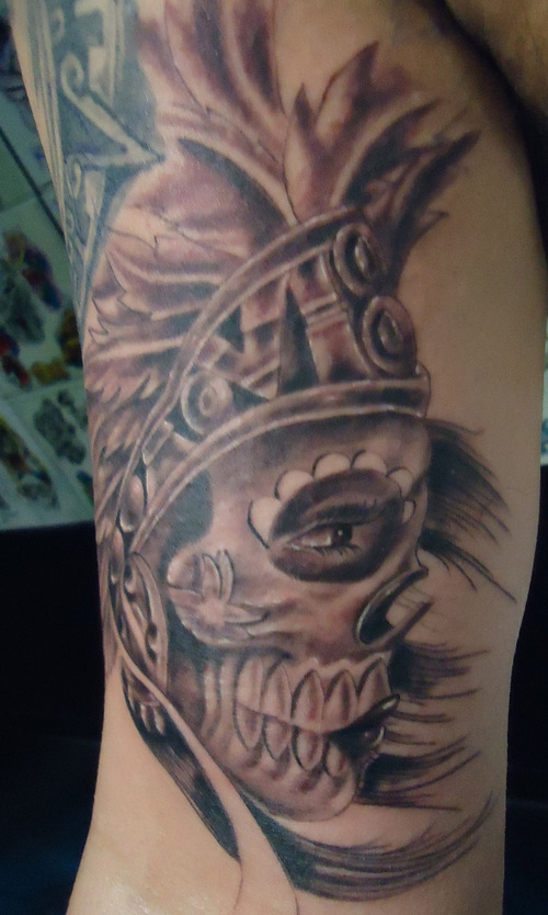 Aztec Skull Tattoos for Men