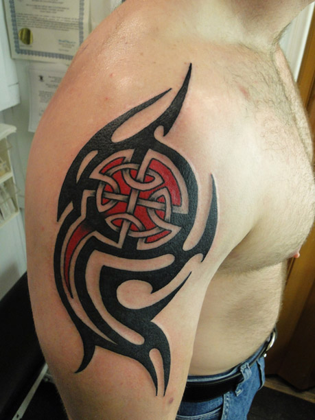 Celtic Tribal Shoulder Tattoos