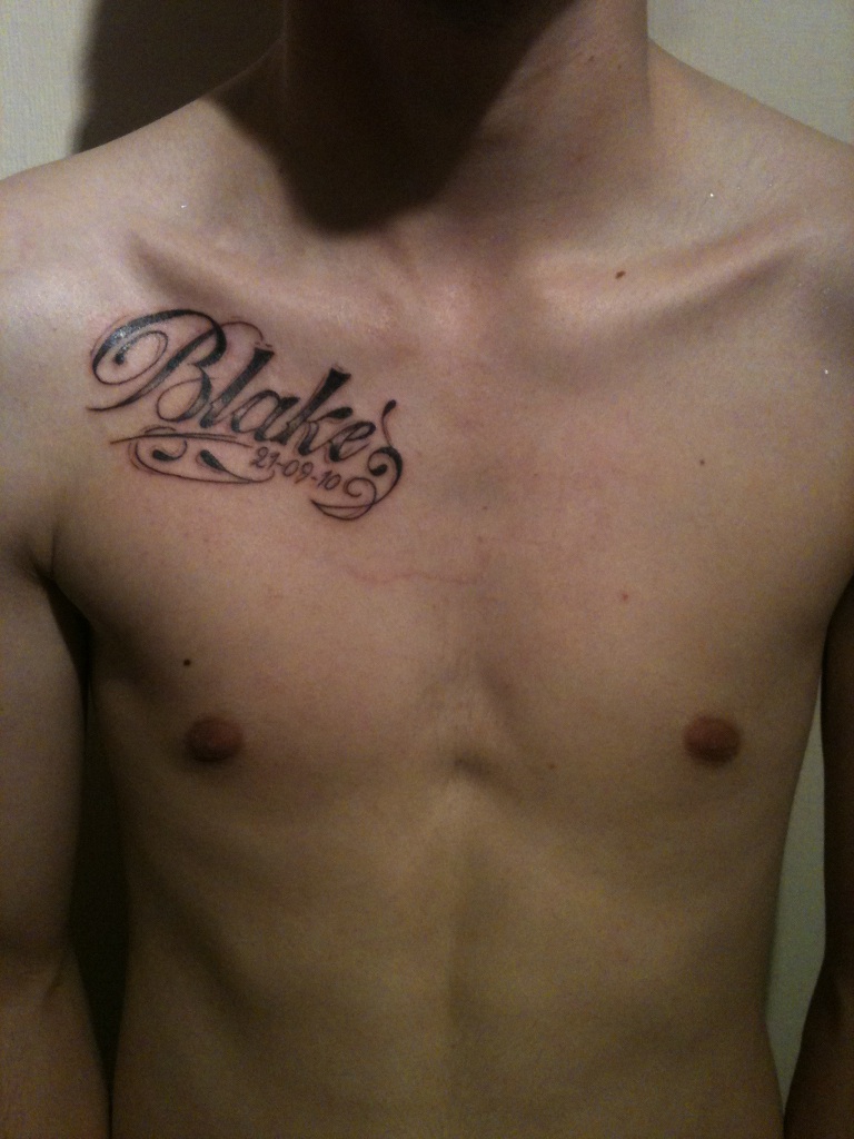 Chest Tattoos with Kids Names