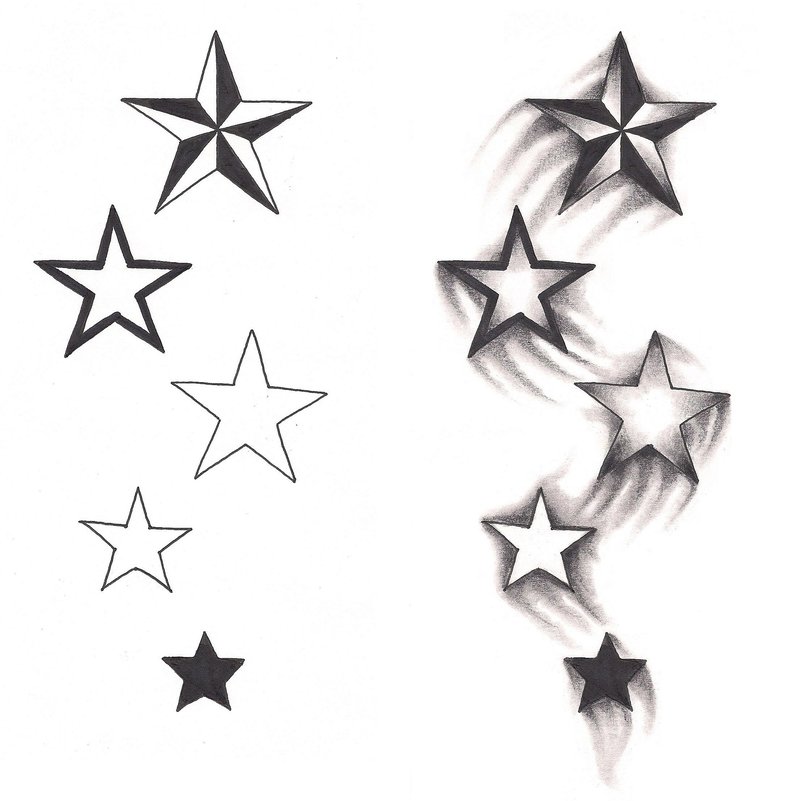 Freebies Shooting Stars Tattoo Design