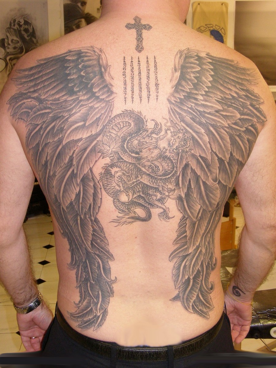 Guardian Angel Wings Tattoos for Men