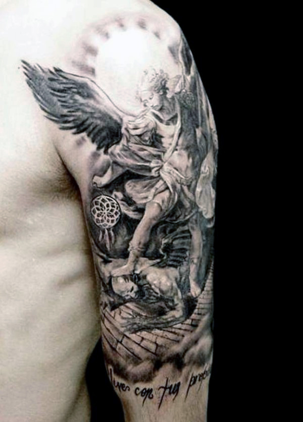 Half Sleeve Angel Tattoos For Men