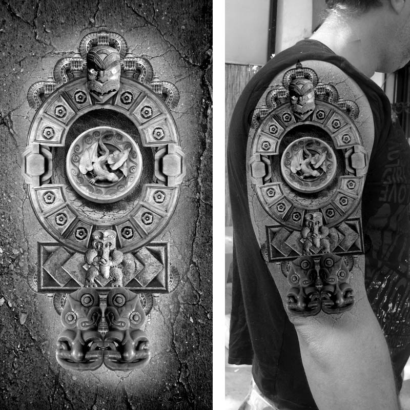 Maori sculpture tattoo design