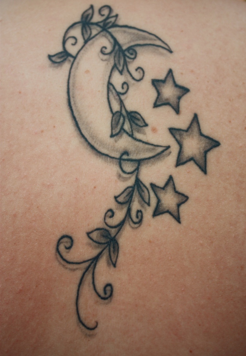 Moon Star Tattoo Design