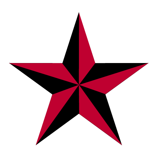 Red and Black Nautical Star Tattoo Design