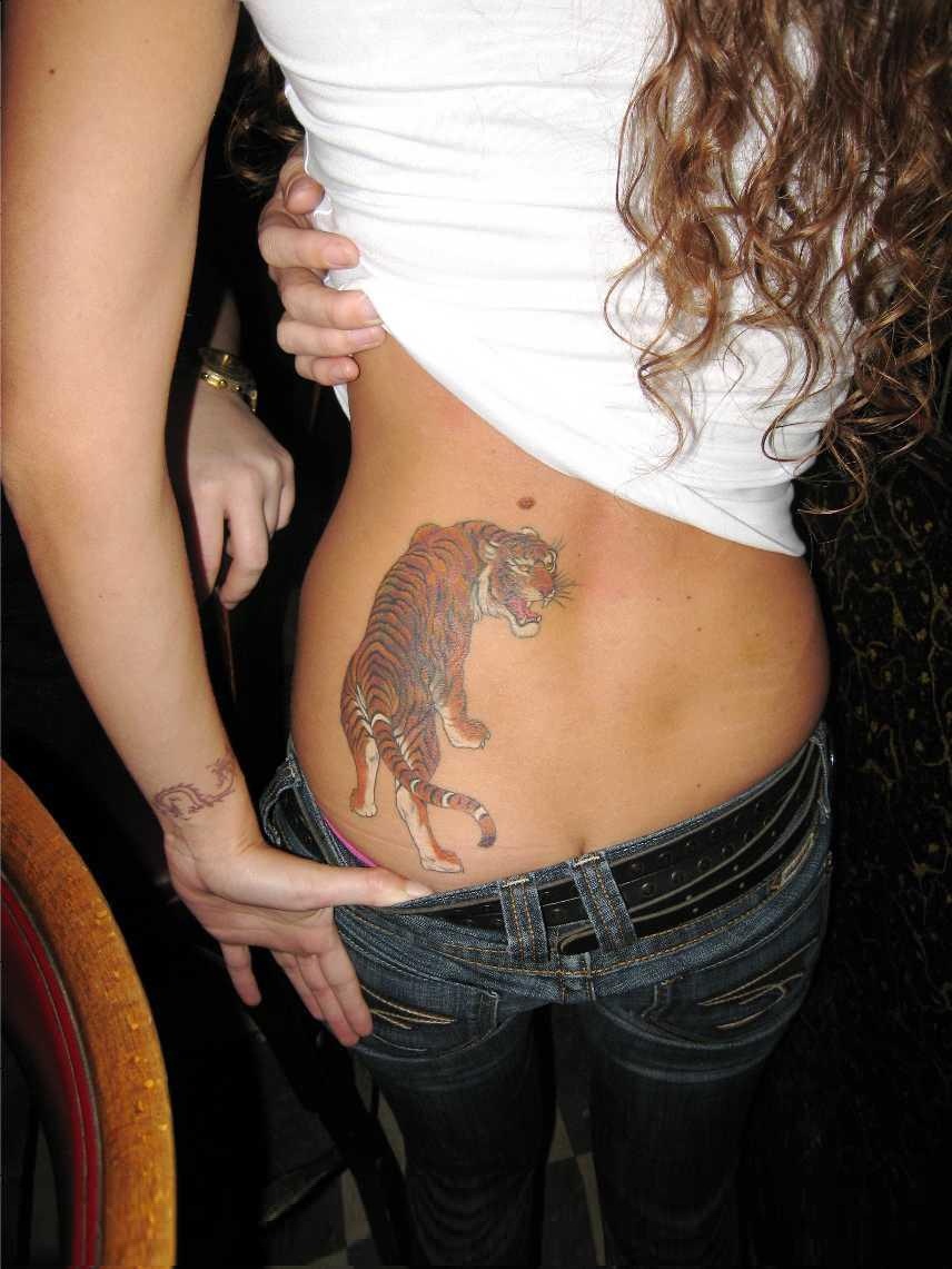Tiger Tattoos On Hip
