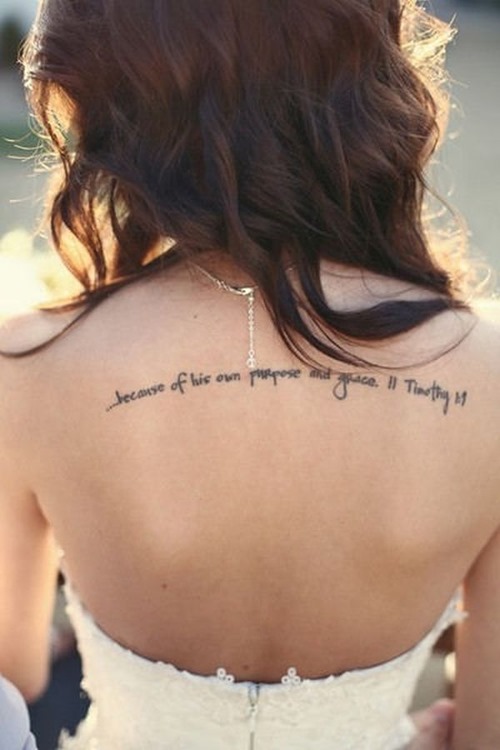Woman Bible Verse Tattoo On Back
