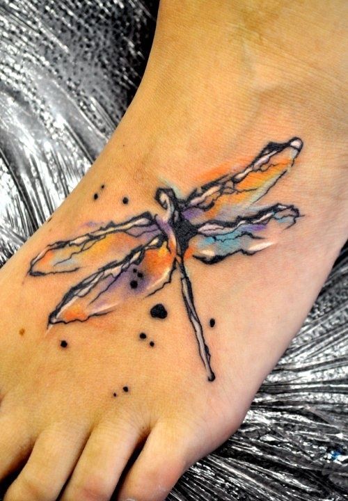atercolor Dragonfly Tattoo