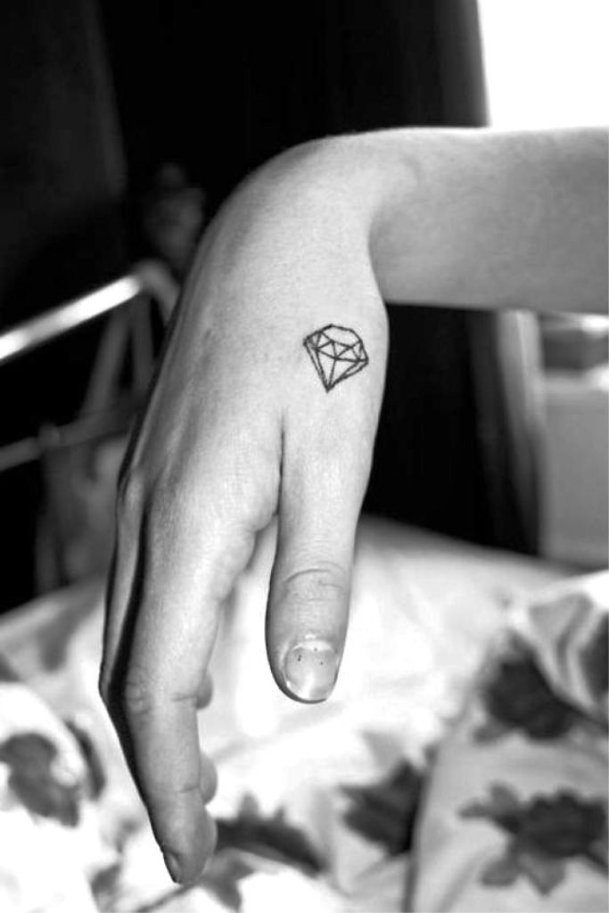 Geometric Tattoos __ small diamond