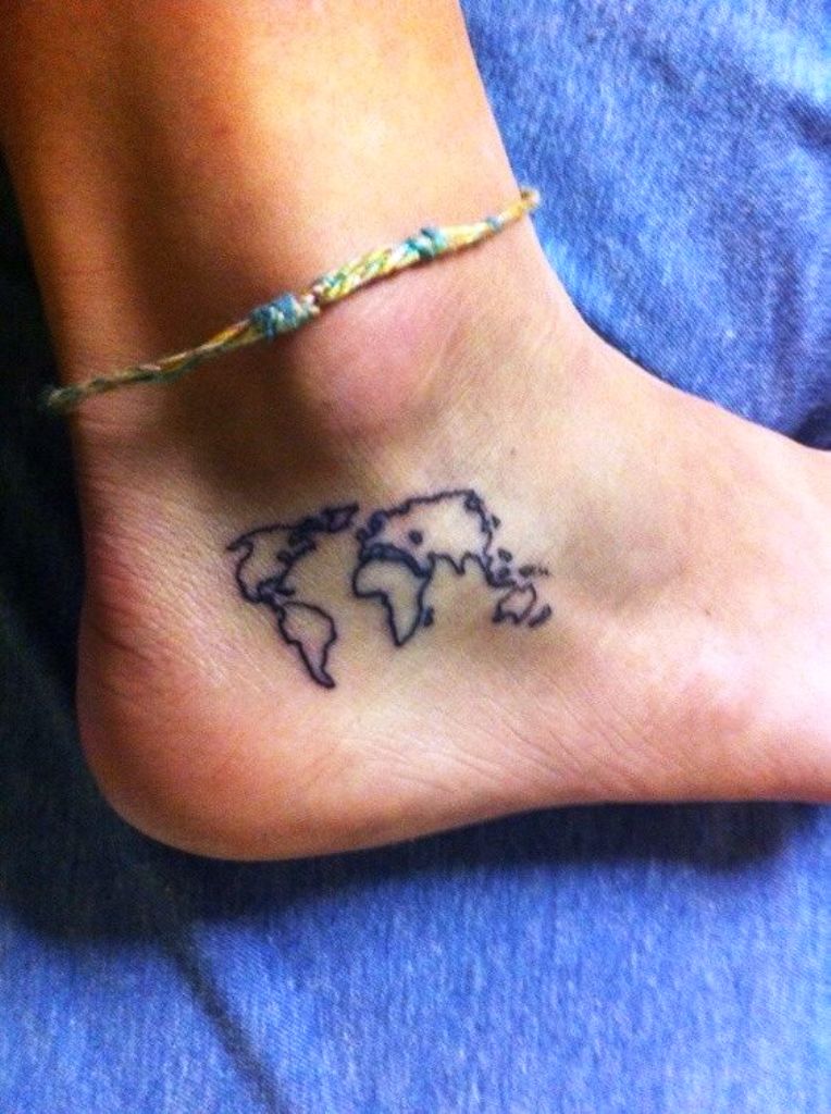 Love the globe tattoo! Maybe white ink_ _ Tattoos _