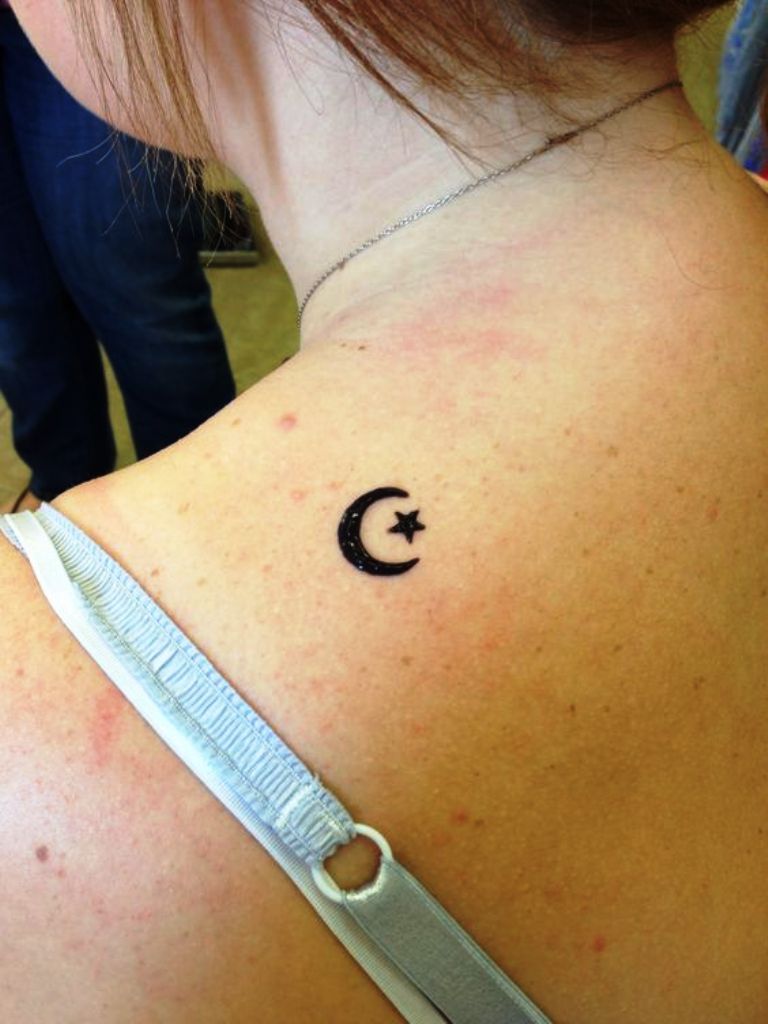 Moon and star tattoo