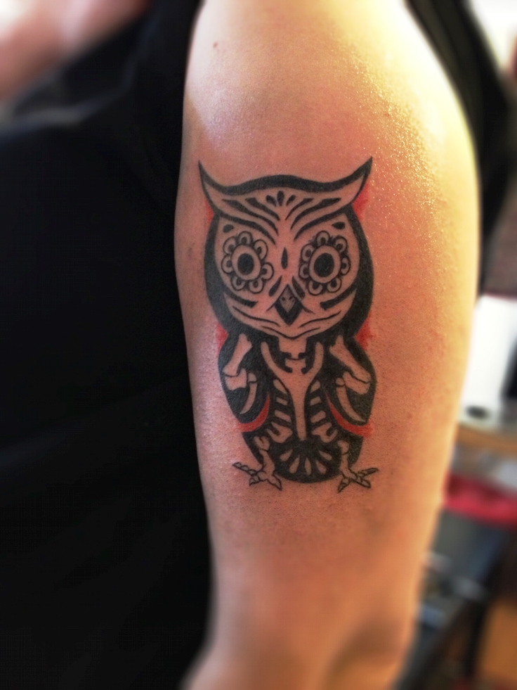 Small-Owl-Tattoo-On-Arm