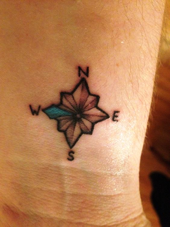 Small simple compass tattoo _