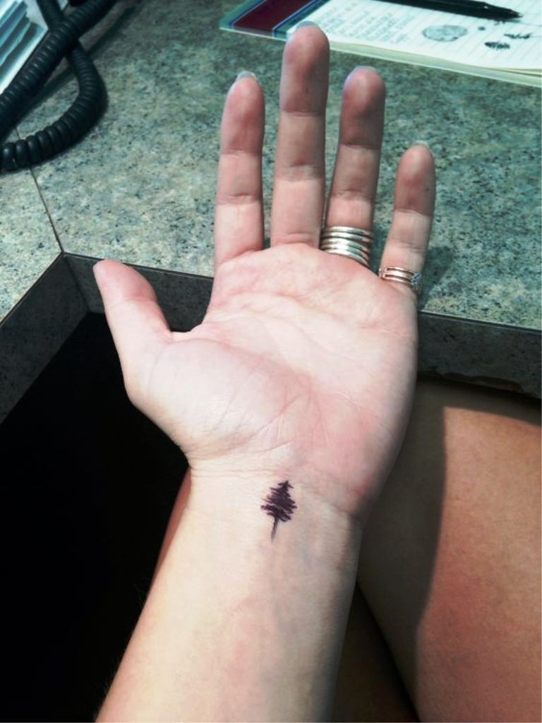 Small tree tattoo in wrist _ cuteness
