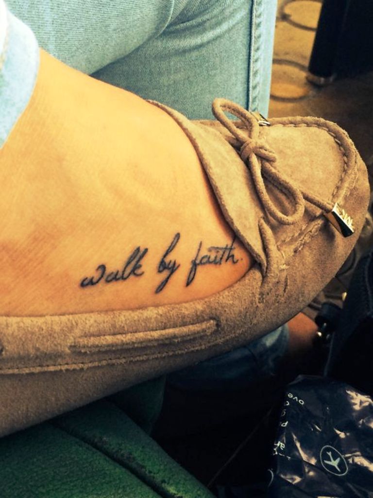 Tattoo ideas small walk by faith foot shoes