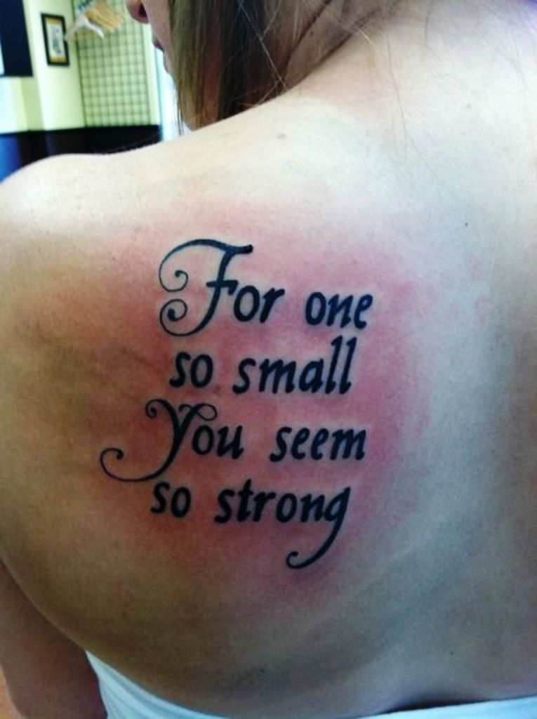 for one so small-small tattoos with quotes