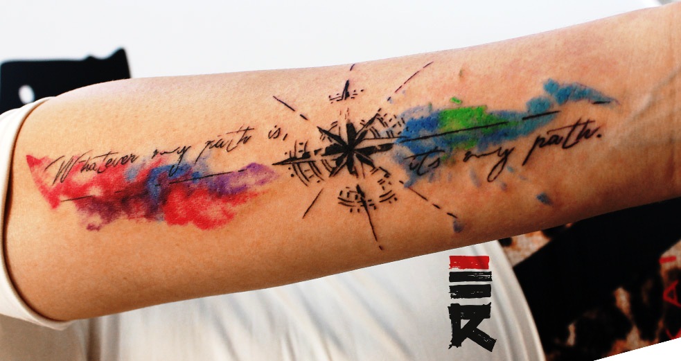 water_color_compass_tattoo