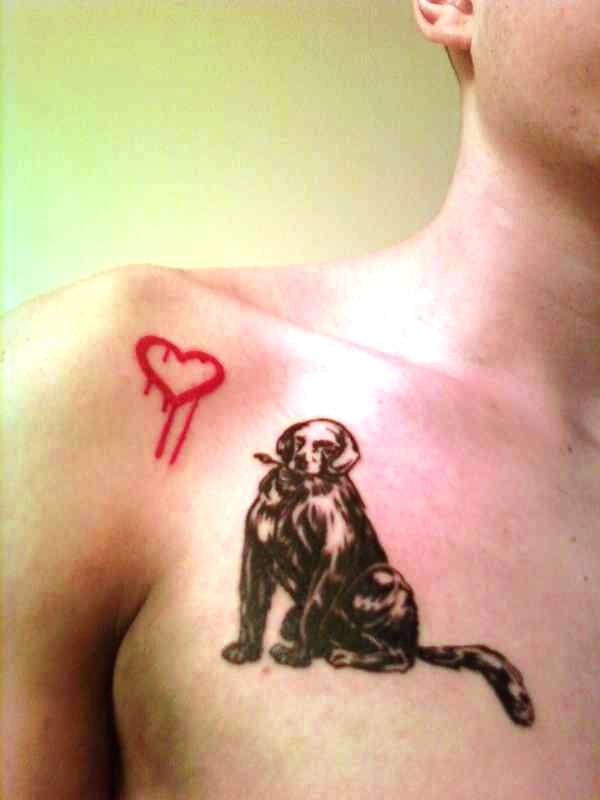 Banksy-inspired-Dog-Memorial-tattoo