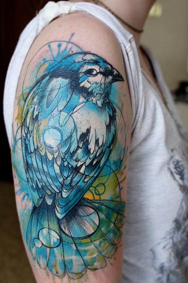 Blue Bird Tattoo Sleeve