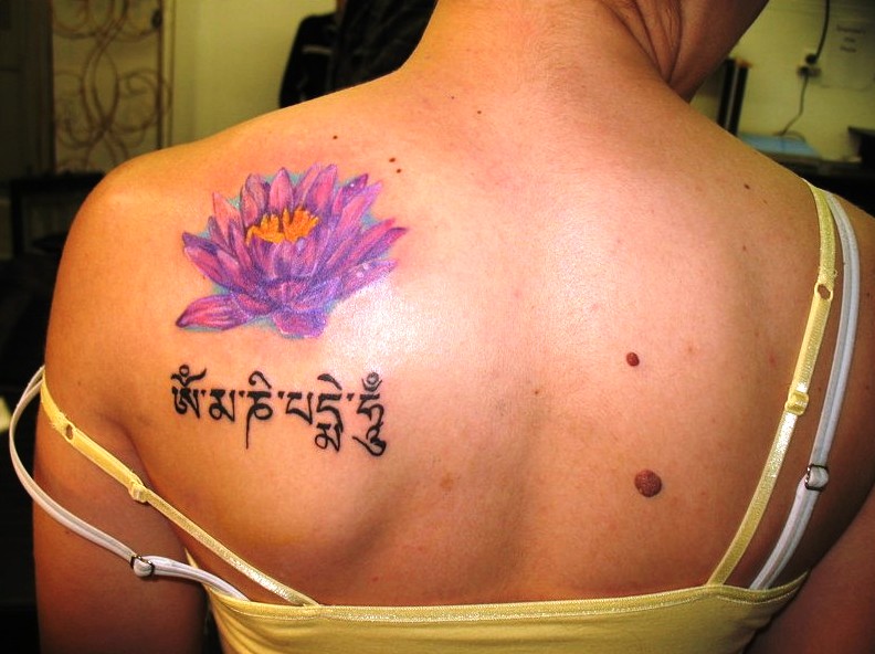 Buddhist-With-Lotus-Tattoo-Design