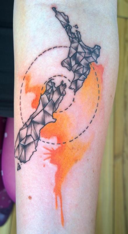 Chloe DeBoo Geometric Watercolor Tatto