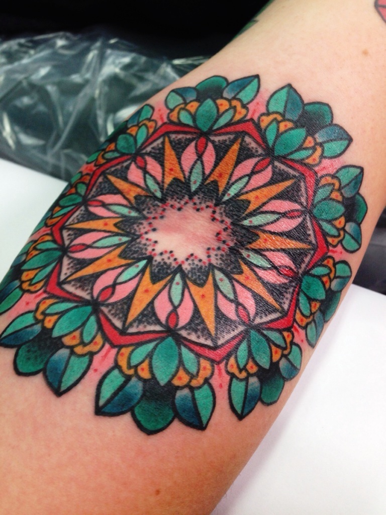 Colourfull small mandala tattoos