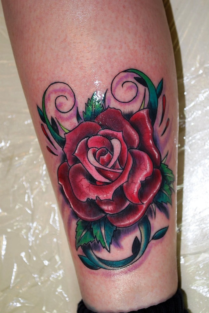 Custom Color Rose Tattoo