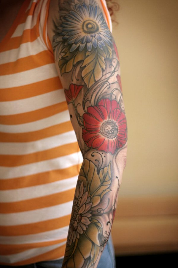 Full Sleeve Tattoo Flowers