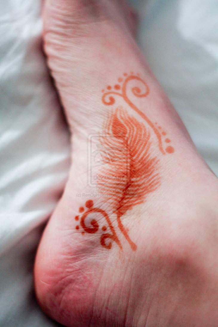 Henna Feather Tattoo Design
