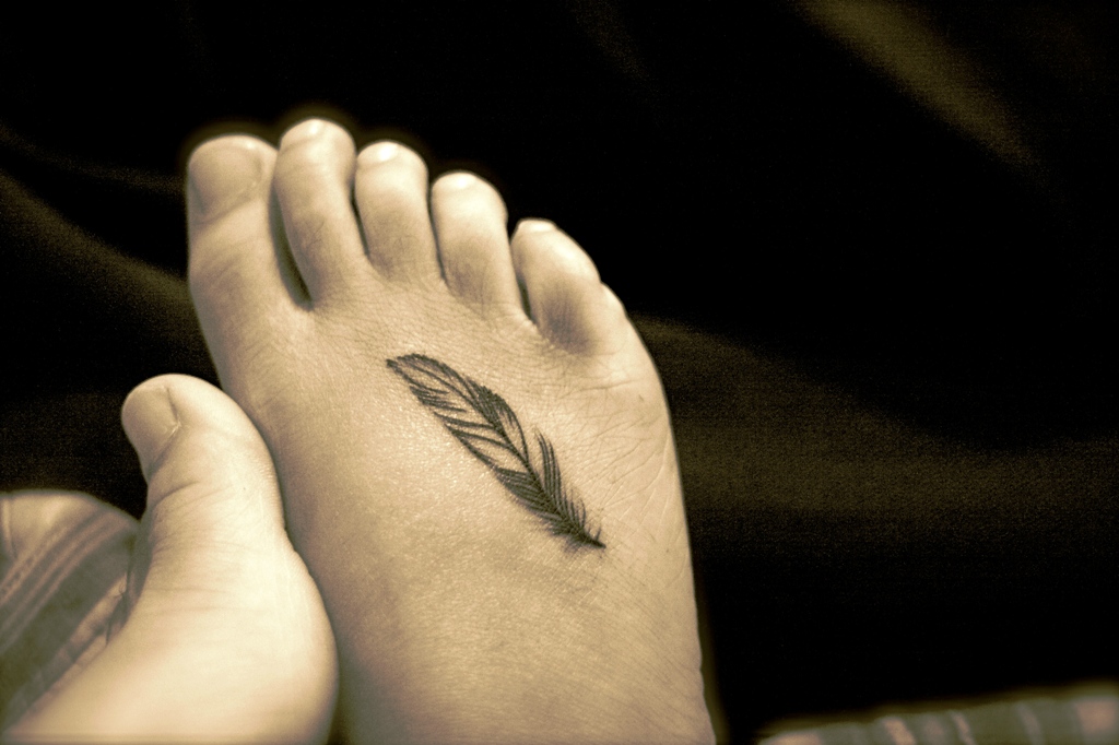 Small-Feather-Foot-Tattoo