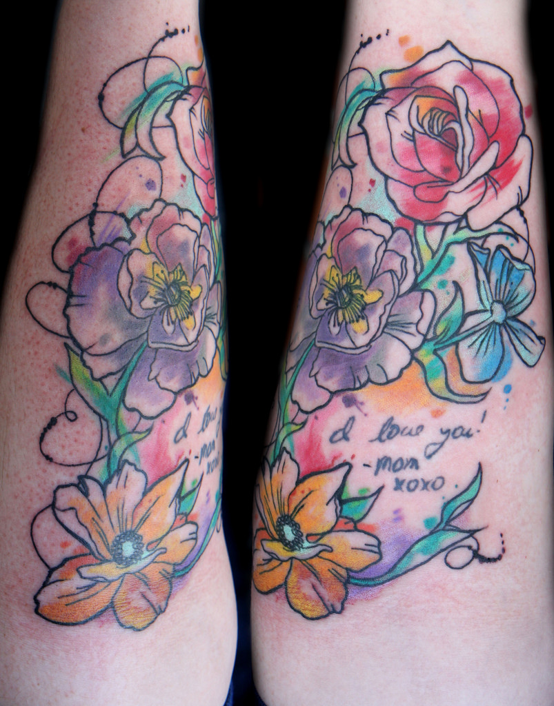 Watercolor Flower Tattoo
