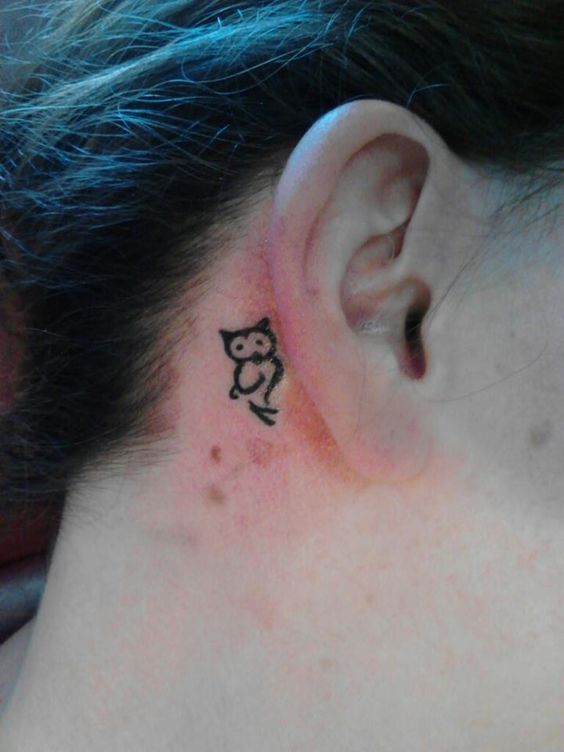 behind the ear tattoo - Cute