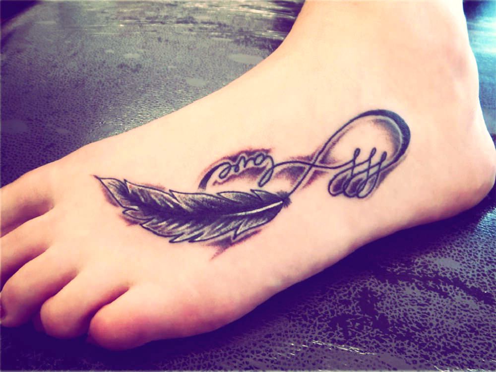 feather-and-infinity-tattoo-on-left-foot