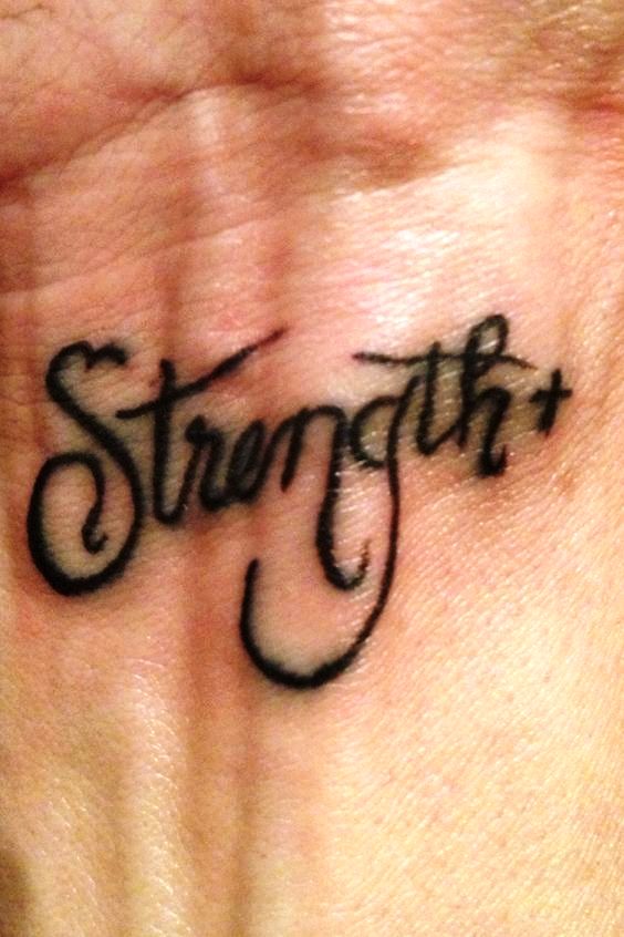 small strength tattoos.