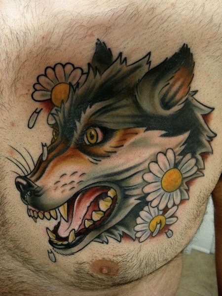 american-traditional-wolf-tattoo-designs
