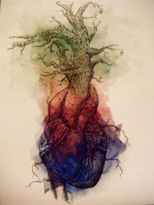 anatomical-heart-tree-tattoo