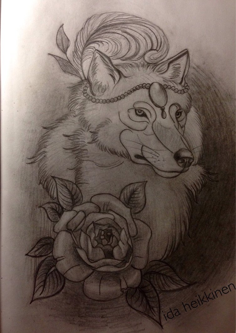 drawing-wolf-tattoo-design