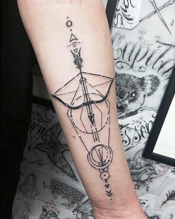 geometric-bow-and-arrow-tattoo