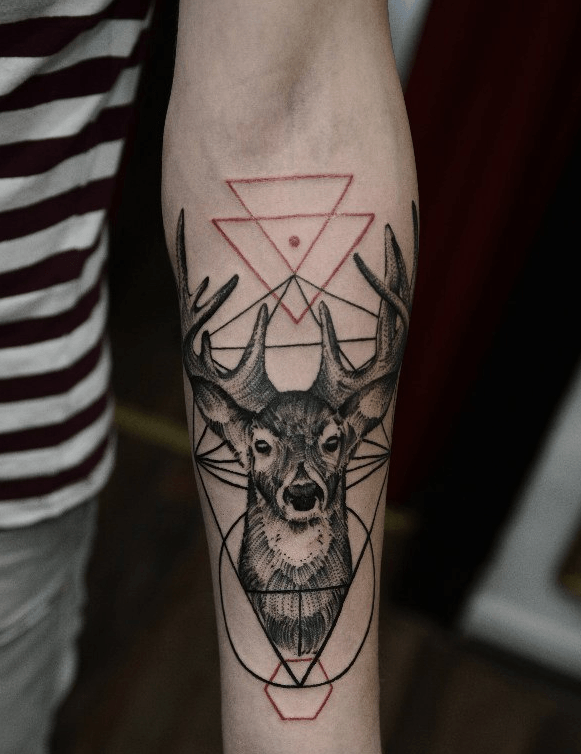 geometric-deer-tattoos