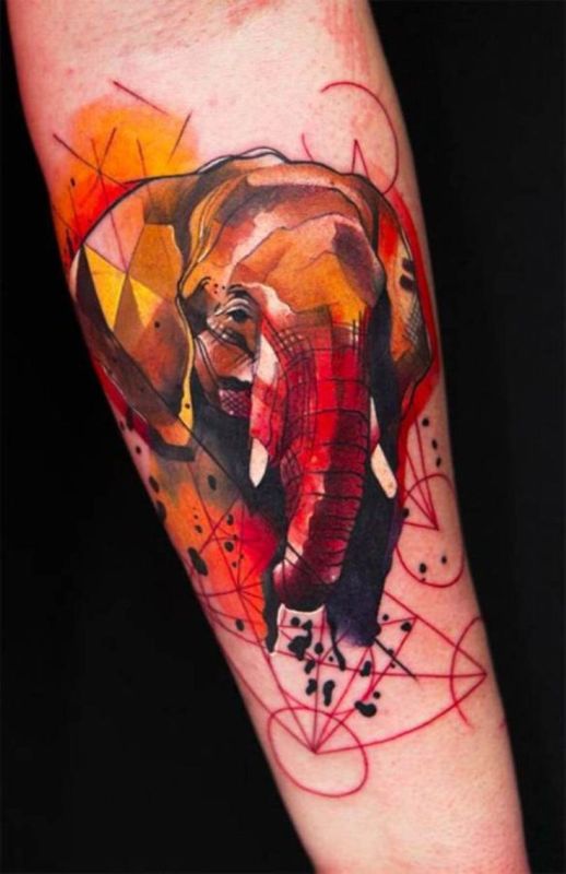 geometric-elephant-tattoos