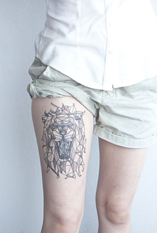 geometric-lion-tattoo