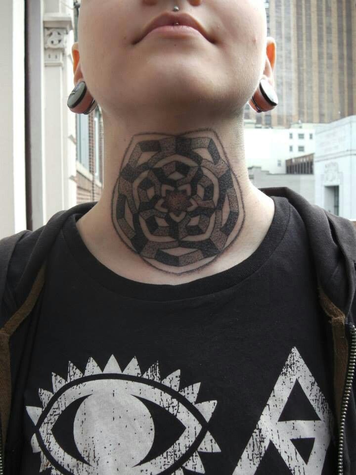 geometric-neck-tattoo-design