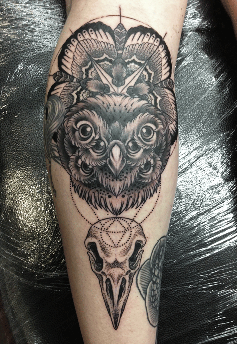 geometric-owl-tattoo